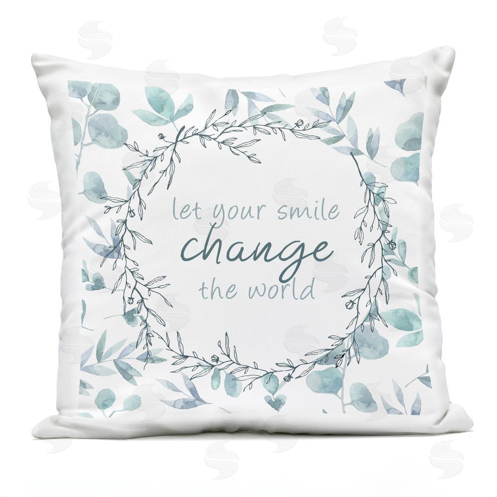 Kim Allen Smile Change The World Outdoor Quick-Dry Polyester Square Throw Pillow