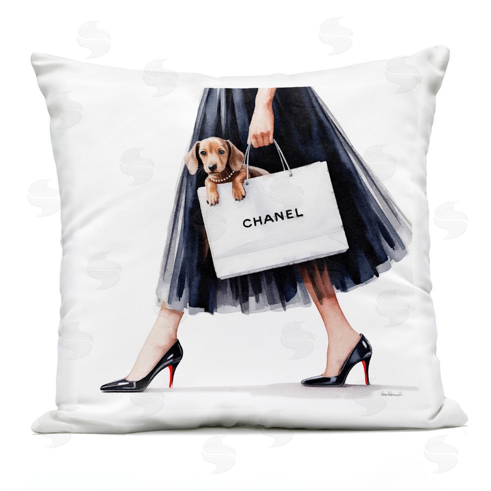 Amanda Greenwood Elegant Dog & Shopping Bag Outdoor Quick-Dry Polyester Square Throw Pillow