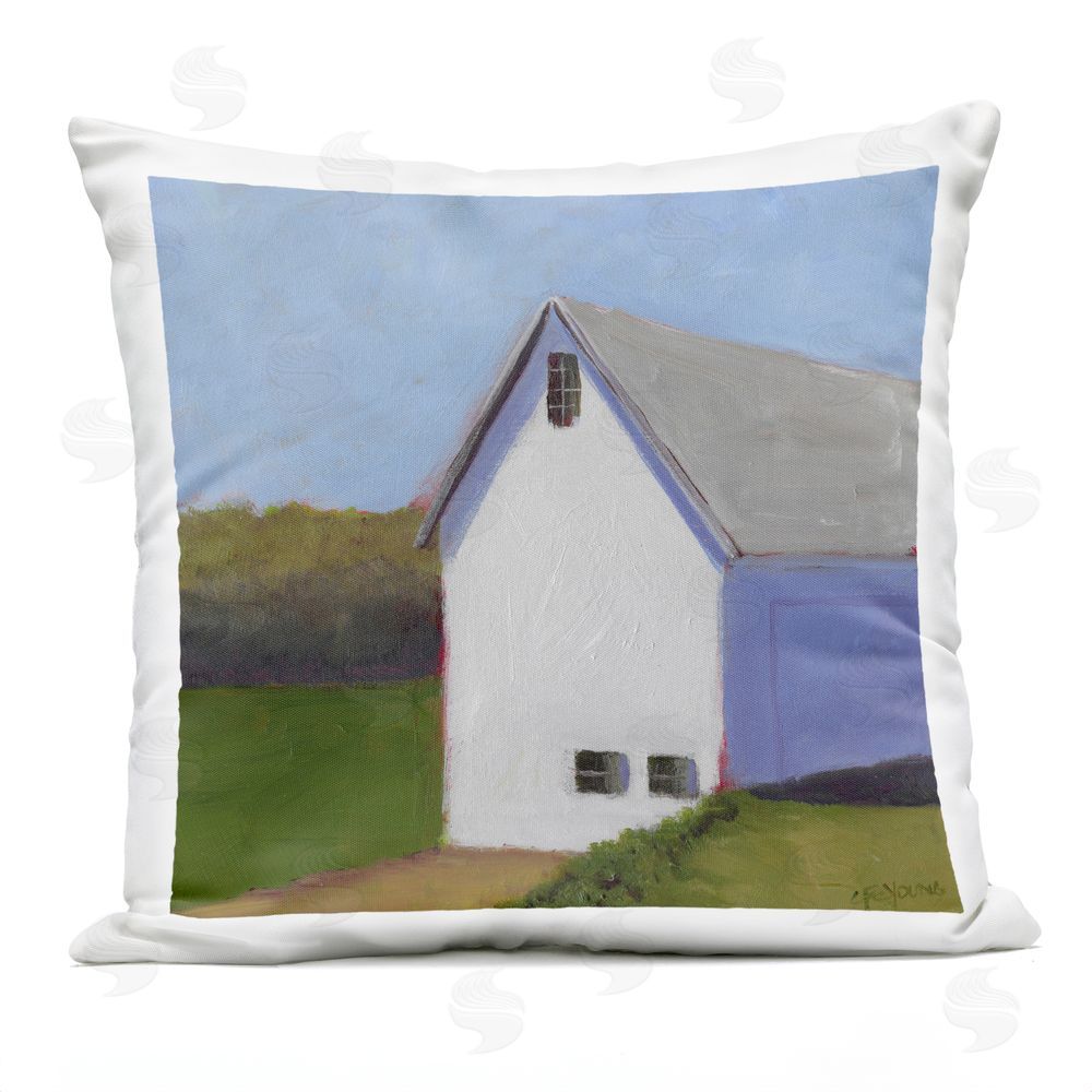 Carol Young White Barn with Cool Light Outdoor Quick-Dry Polyester Square Throw Pillow