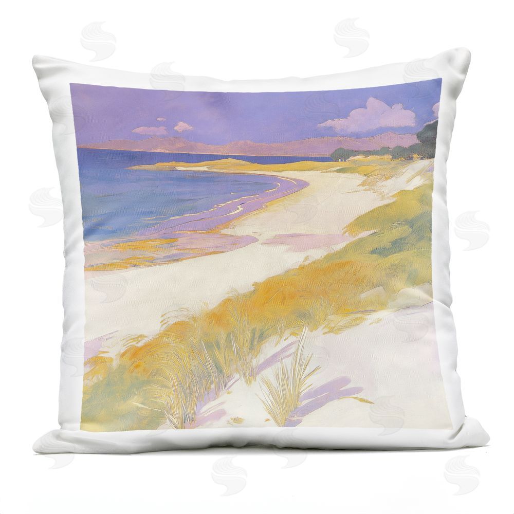 Walker Noble Pastel Shoreline Grasses Outdoor Quick-Dry Polyester Square Throw Pillow