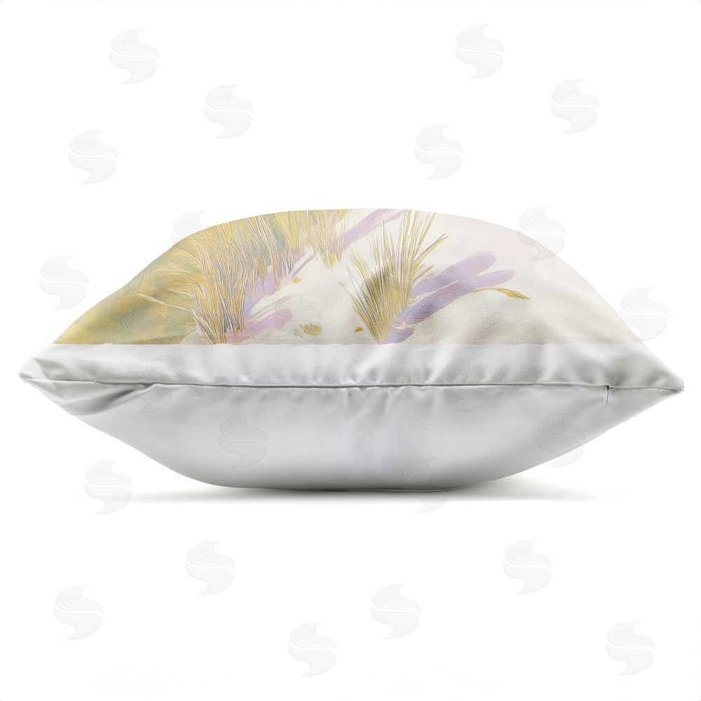 Walker Noble Pastel Shoreline Grasses Outdoor Quick-Dry Polyester Square Throw Pillow Zipper Detail