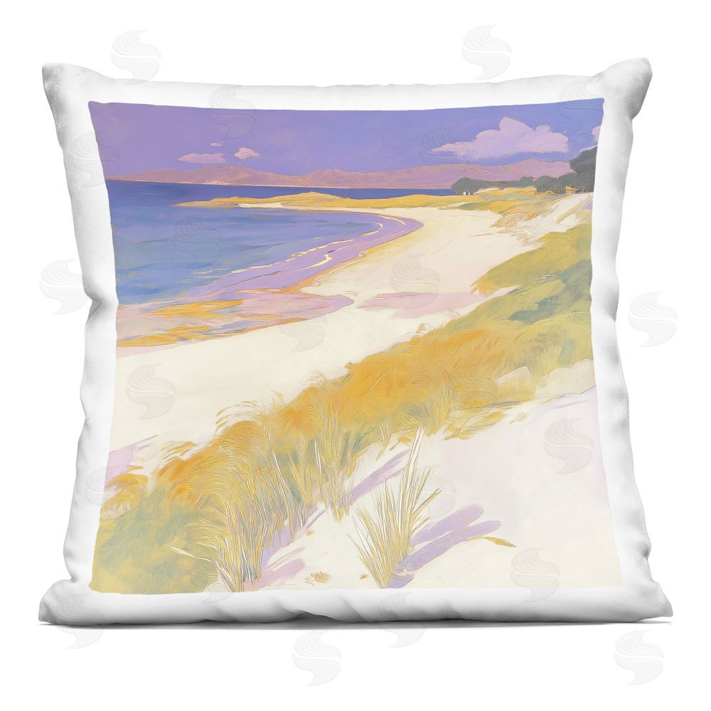 Walker Noble Pastel Shoreline Grasses Indoor Plush Polyester Square Throw Pillow
