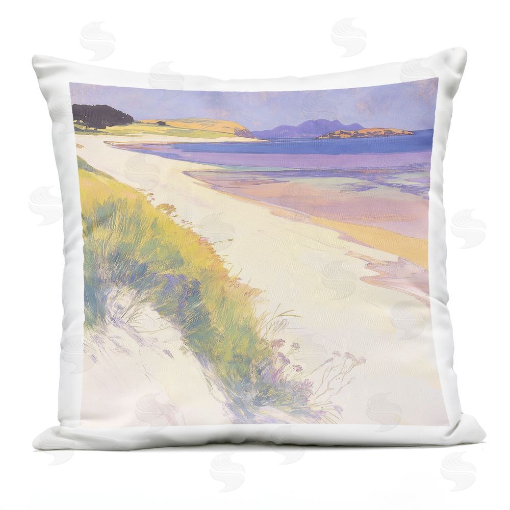 Walker Noble Serene Coastal Bay Outdoor Quick-Dry Polyester Square Throw Pillow