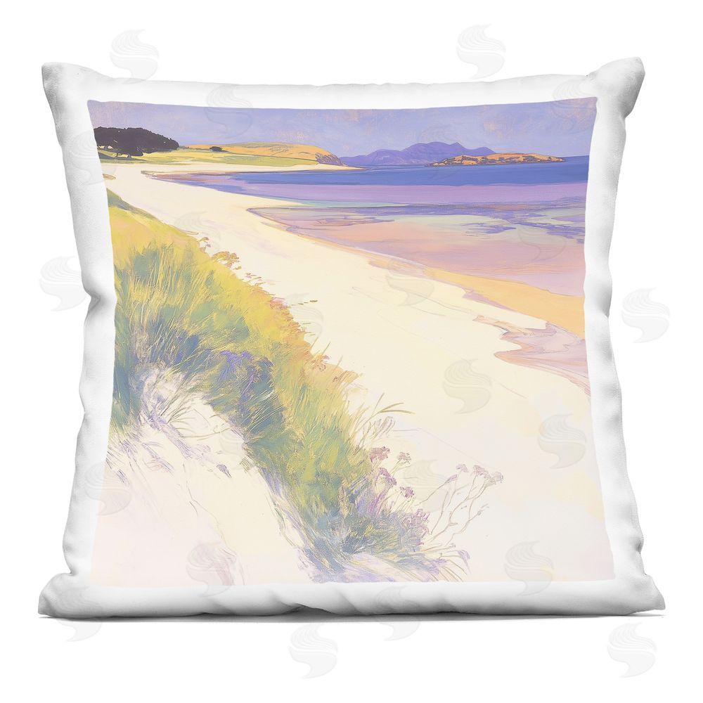 Walker Noble Serene Coastal Bay Indoor Plush Polyester Square Throw Pillow