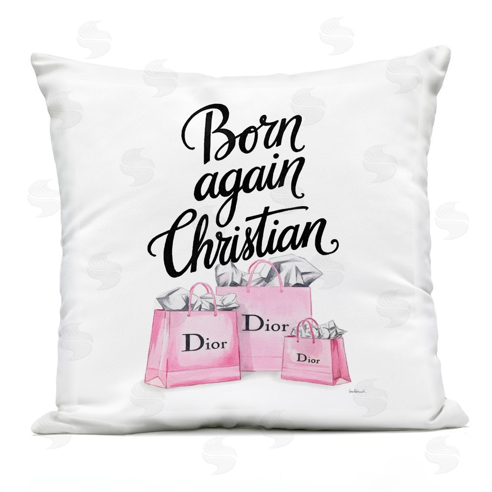 Amanda Greenwood Glam Born Again Christian Outdoor Quick-Dry Polyester Square Throw Pillow