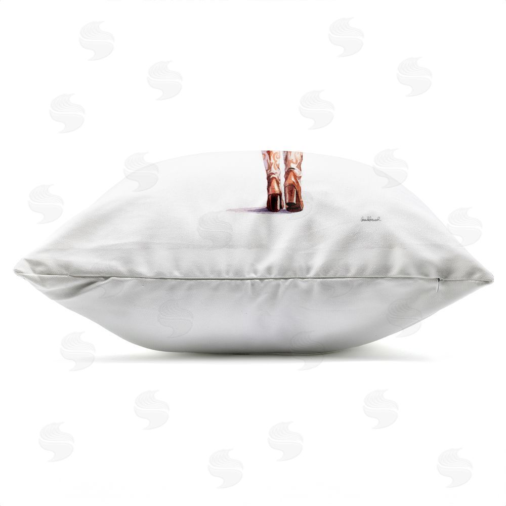 Amanda Greenwood Born Again Christian Cowgirl Outdoor Quick-Dry Polyester Square Throw Pillow Zipper Detail