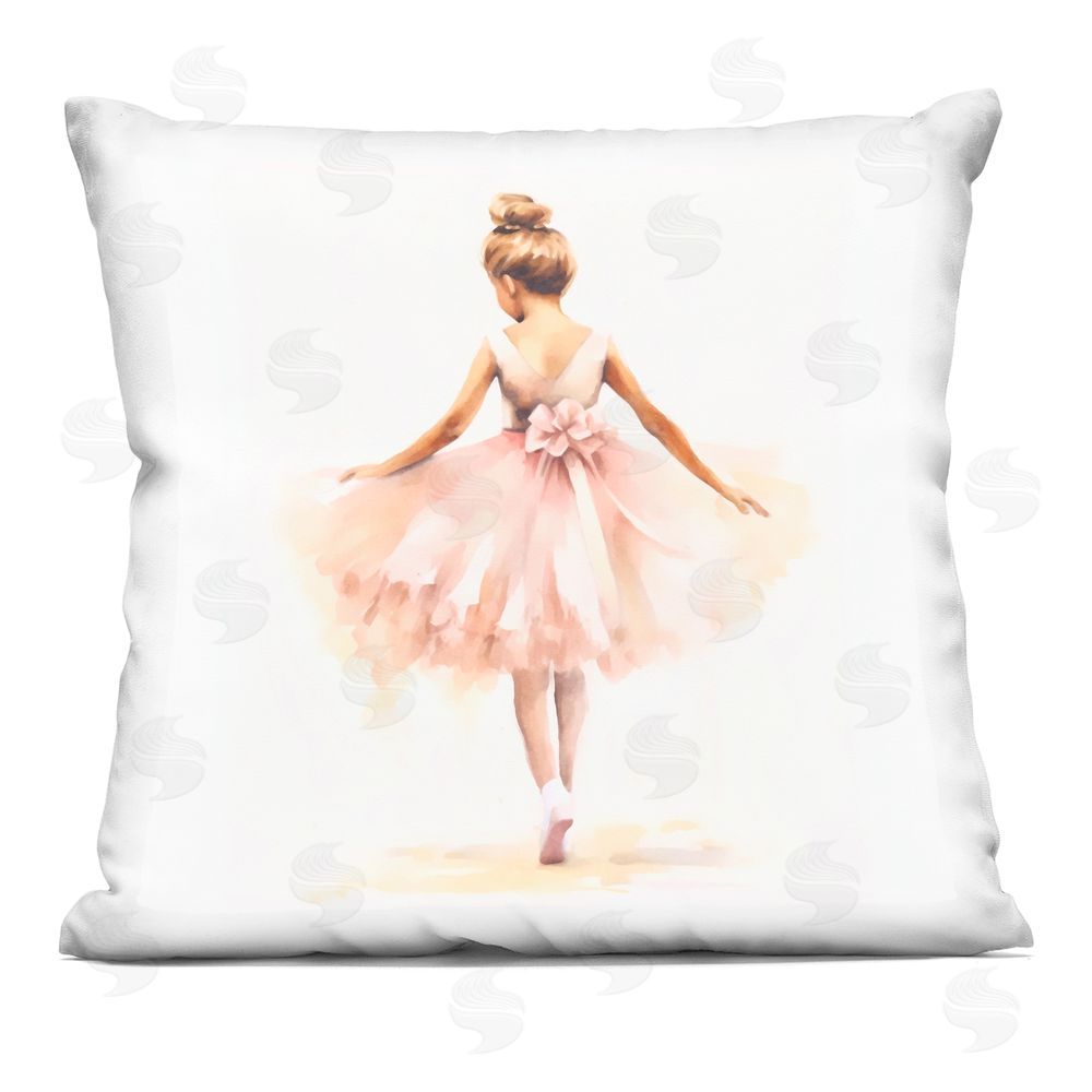 Andrea Haase Dancing Queen Ballerina Indoor Plush Polyester Square Throw Pillow