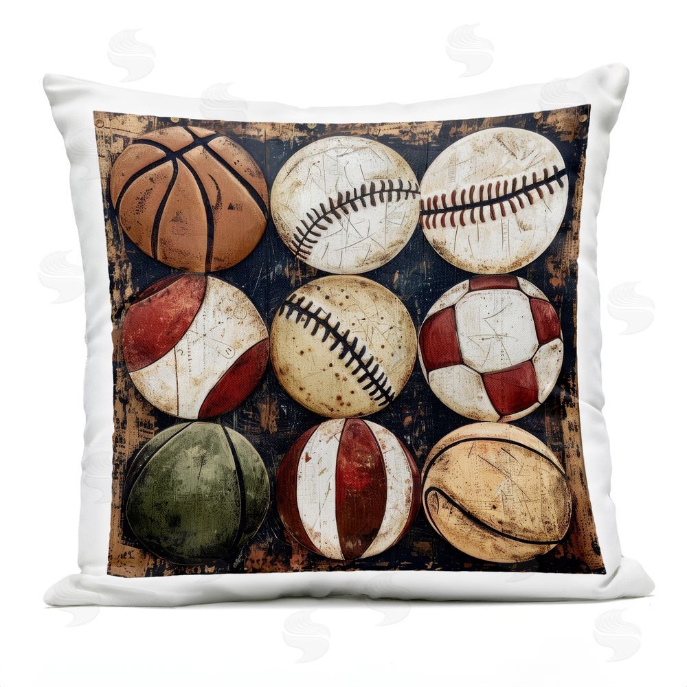 Lazar Studio Round Triumph Sports Balls Outdoor Quick-Dry Polyester Square Throw Pillow