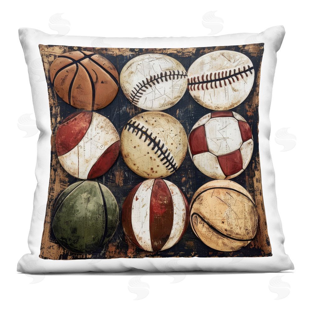 Lazar Studio Round Triumph Sports Balls Indoor Plush Polyester Square Throw Pillow