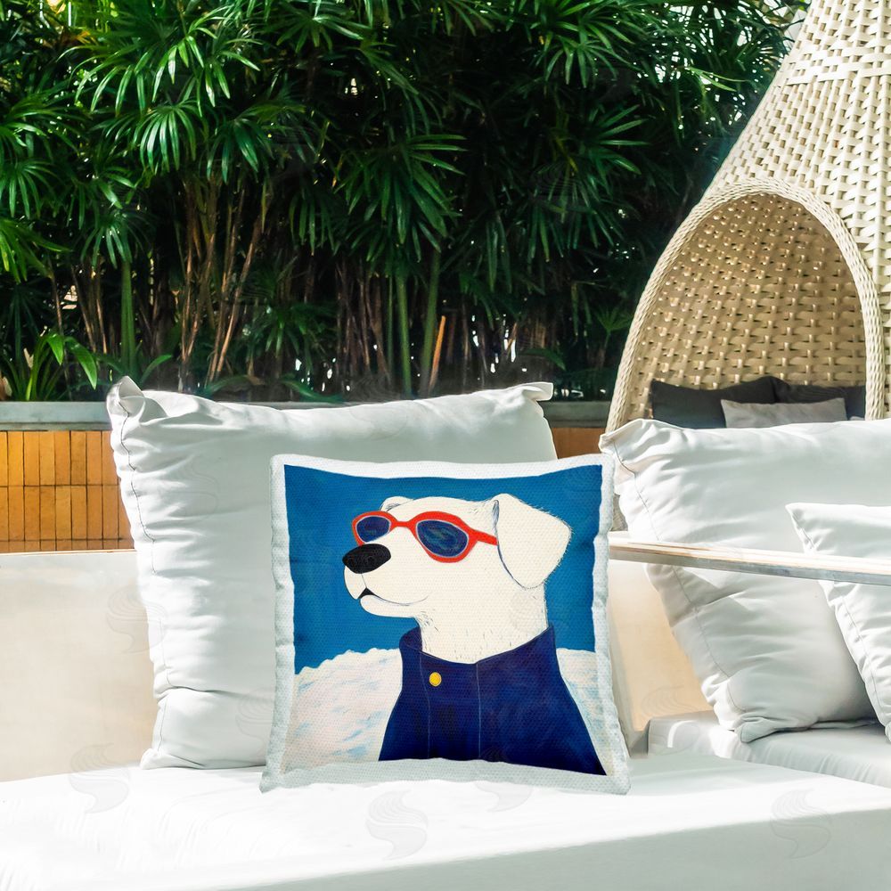 YASHNA Sunglasses Hound In The Sun Outdoor Quick-Dry Polyester Printed Square Pillow on Patio