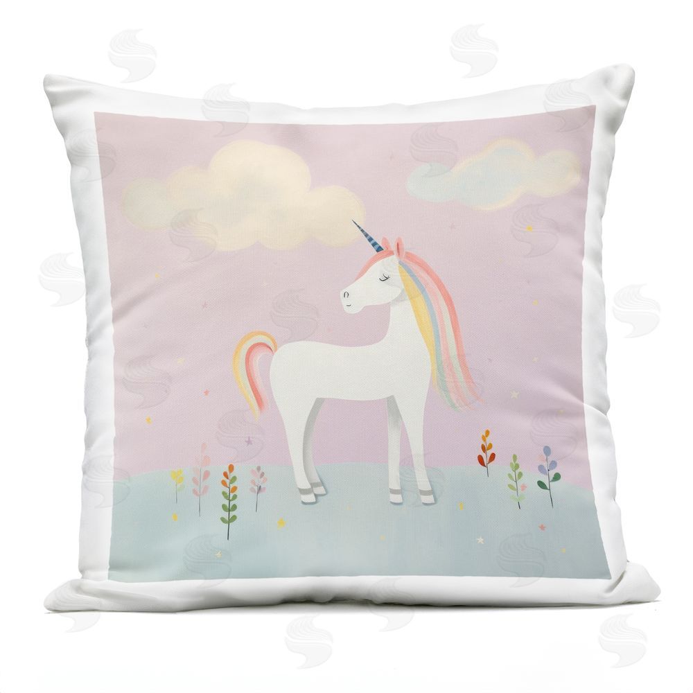 Lazar Studio Mystical Unicorn Dreams Outdoor Quick-Dry Polyester Square Throw Pillow
