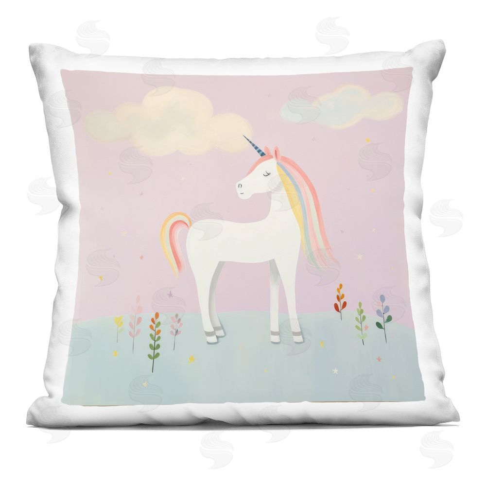 Lazar Studio Mystical Unicorn Dreams Indoor Plush Polyester Square Throw Pillow
