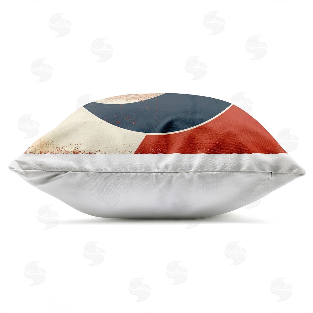Lazar Studio Vintage Baseball Close Up Outdoor Quick-Dry Polyester Square Throw Pillow Zipper Detail