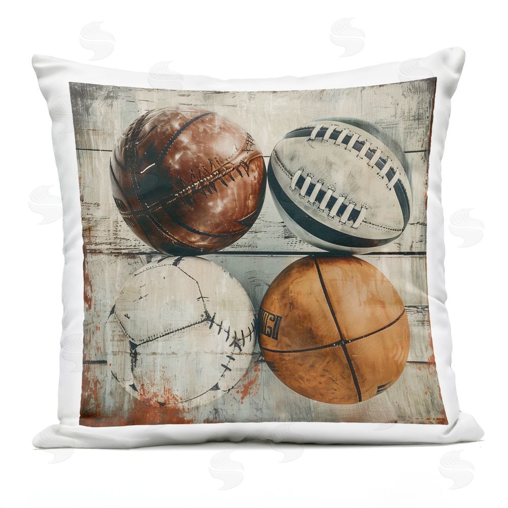 Lazar Studio Round Triumph Team Balls Outdoor Quick-Dry Polyester Square Throw Pillow