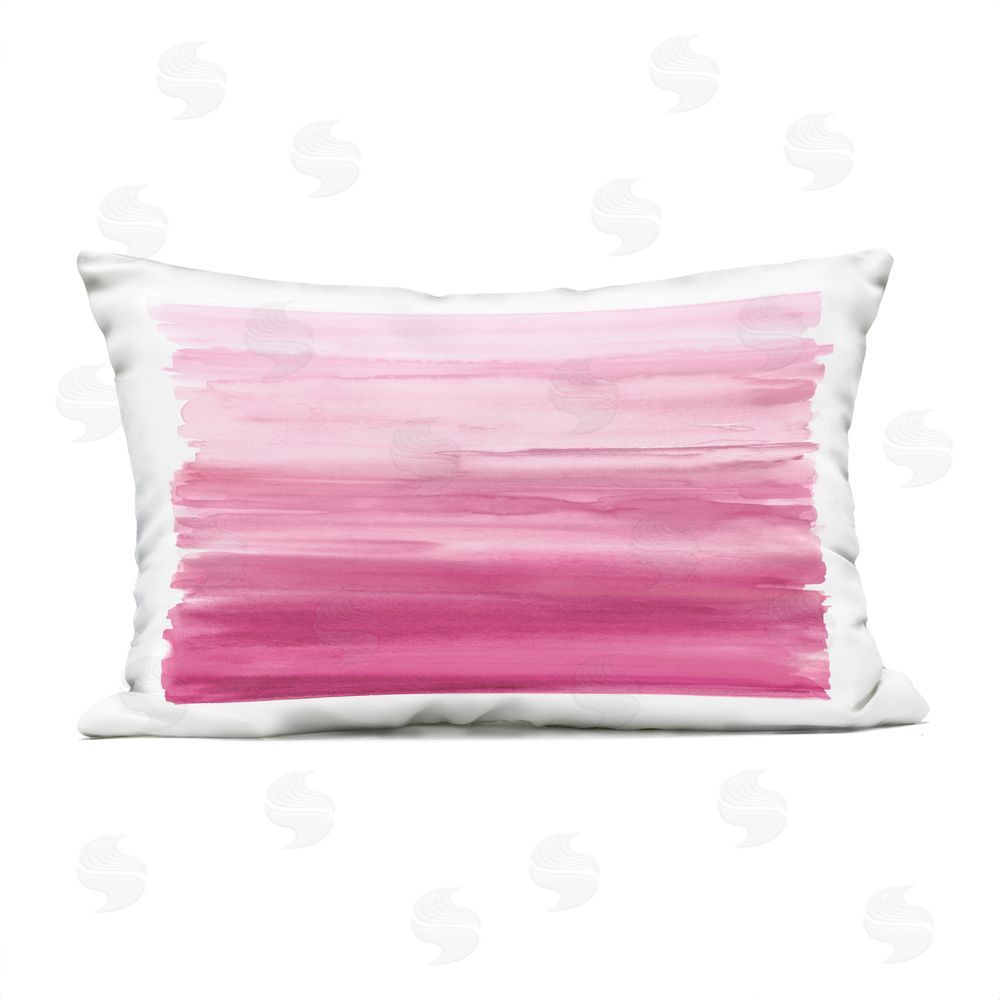 Allie Corbin Ombre Pink Blush Outdoor Quick-Dry Polyester Lumbar Pillow