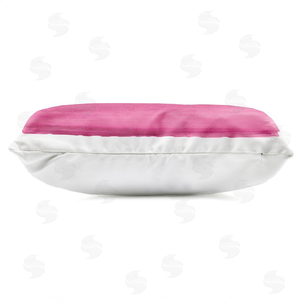Allie Corbin Ombre Pink Blush Outdoor Quick-Dry Polyester Lumbar Pillow Zipper Detail