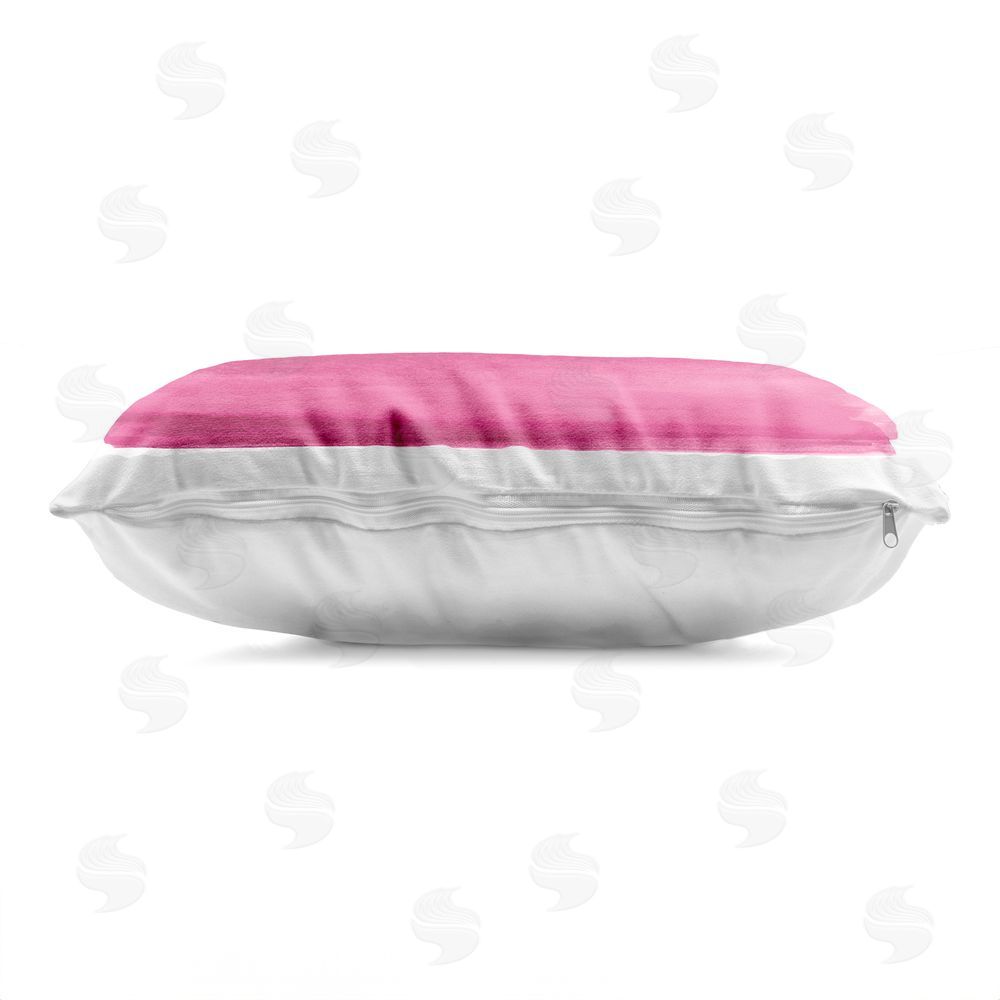 Allie Corbin Ombre Pink Blush Indoor Plush Polyester Lumbar Pillow Zipper Detail