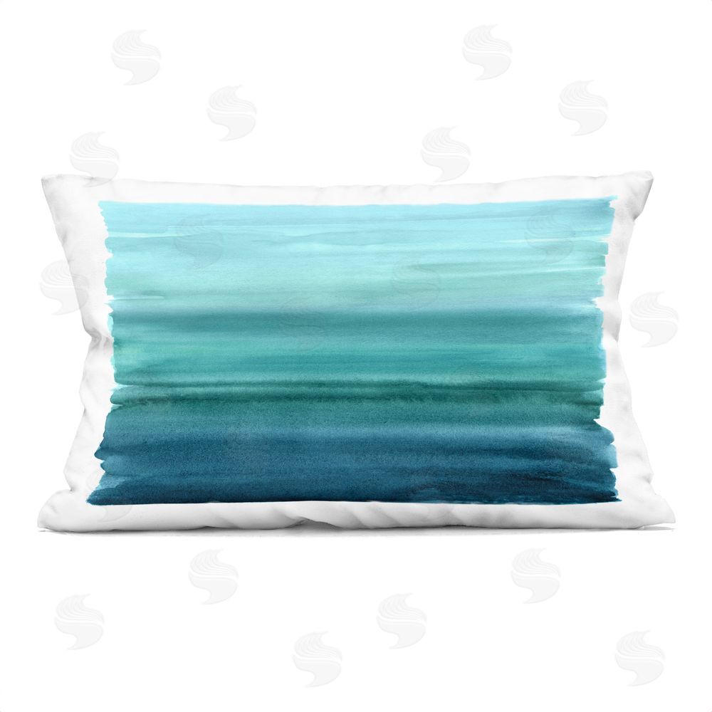 Allie Corbin Ombre Teal Gradient Indoor Plush Polyester Lumbar Pillow