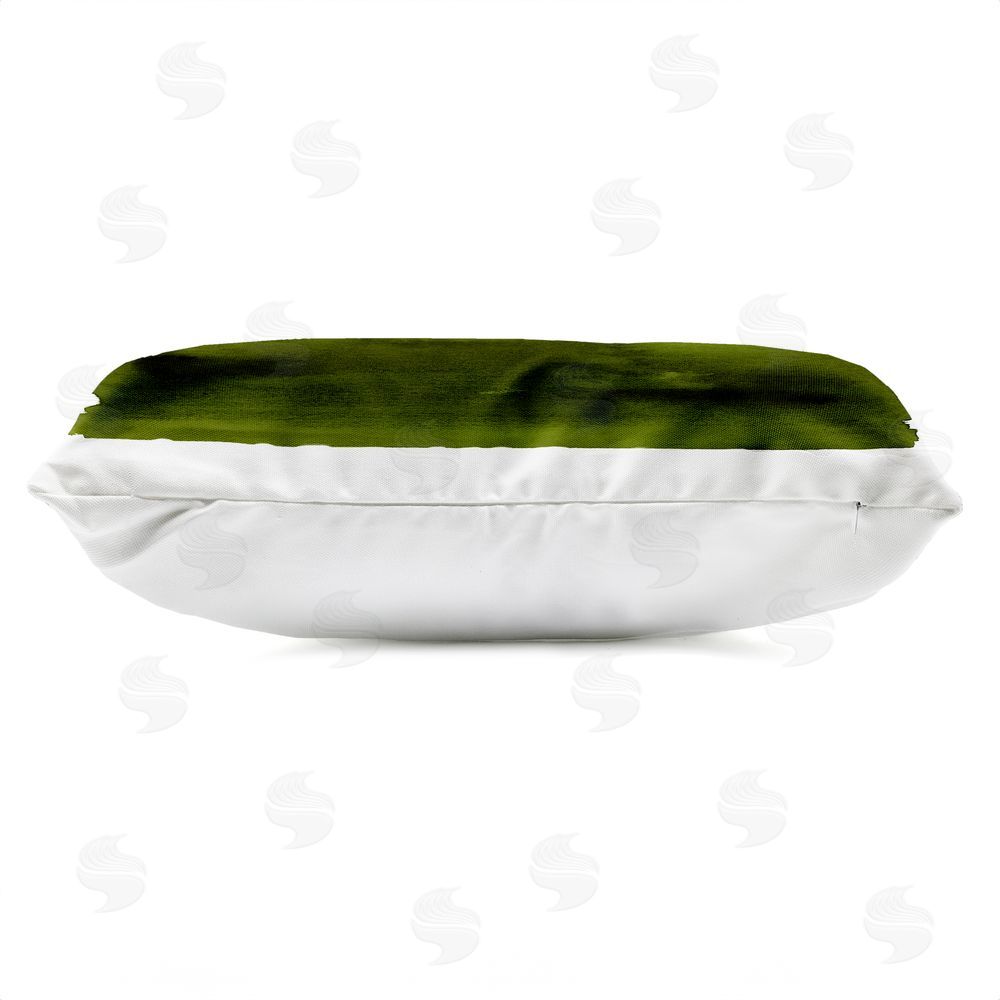 Allie Corbin Ombre Green Gradient Outdoor Quick-Dry Polyester Lumbar Pillow Zipper Detail
