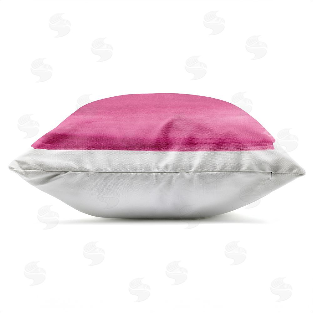 Allie Corbin Gradient Pink Blush Outdoor Quick-Dry Polyester Square Throw Pillow Zipper Detail