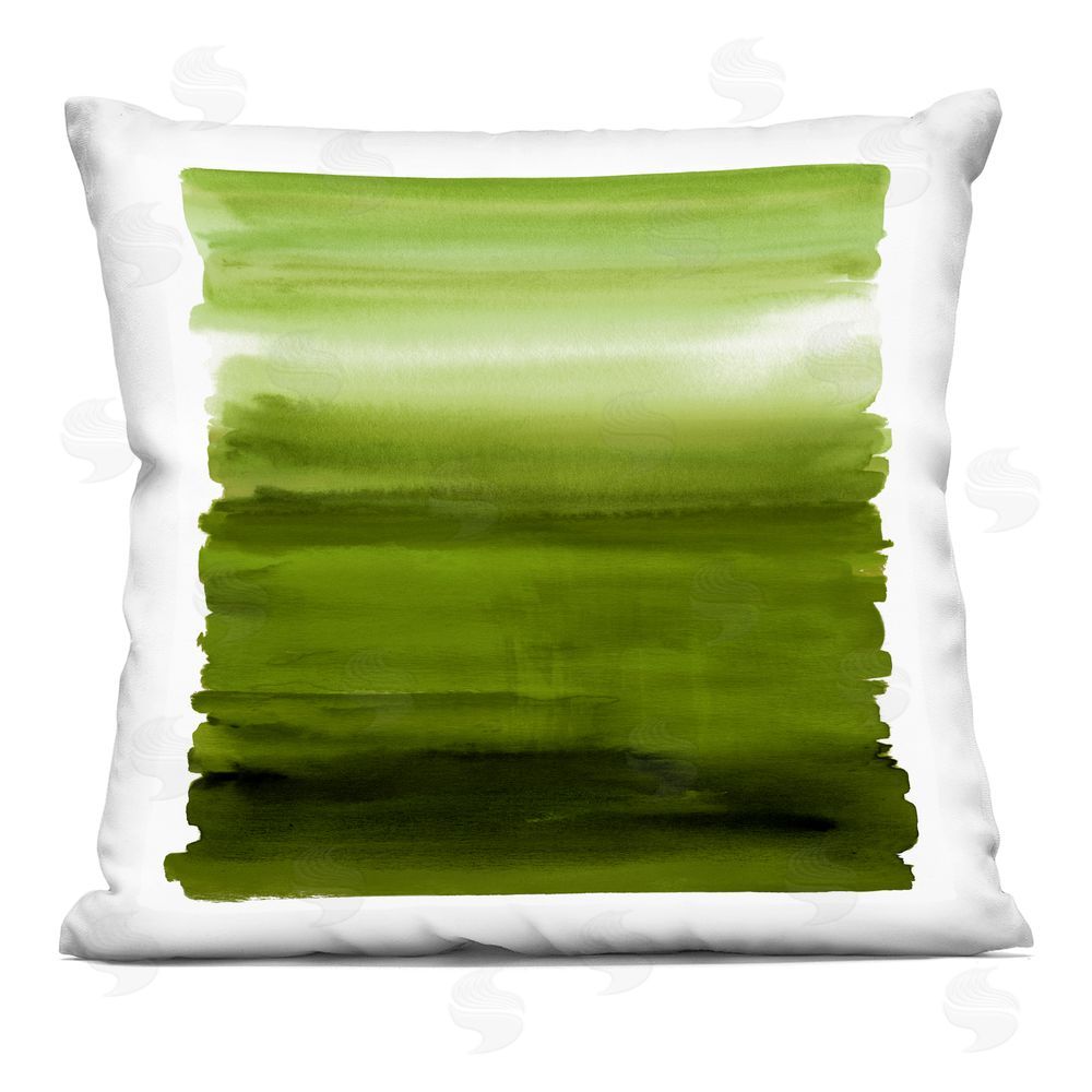 Allie Corbin Earthy Green Ombre Indoor Plush Polyester Square Throw Pillow
