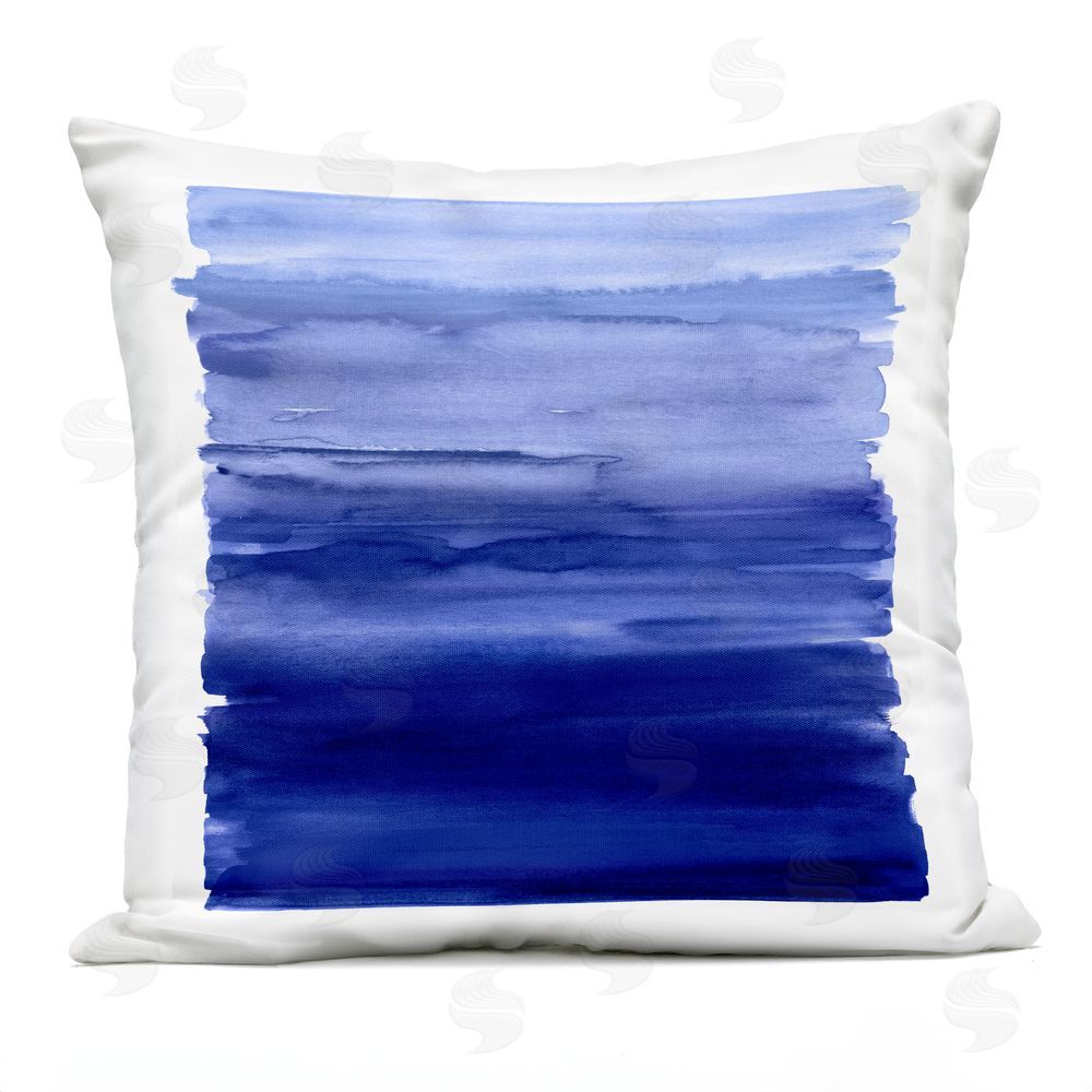 Allie Corbin Indigo Ombre Gradient Outdoor Quick-Dry Polyester Square Throw Pillow