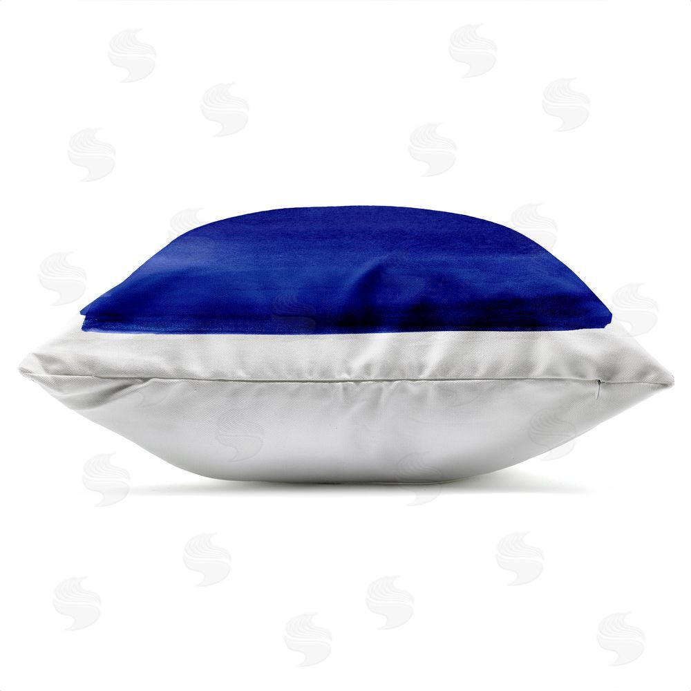 Allie Corbin Indigo Ombre Gradient Outdoor Quick-Dry Polyester Square Throw Pillow Zipper Detail