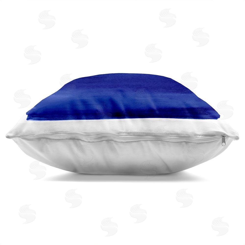 Allie Corbin Indigo Ombre Gradient Indoor Plush Polyester Square Throw Pillow Zipper Detail