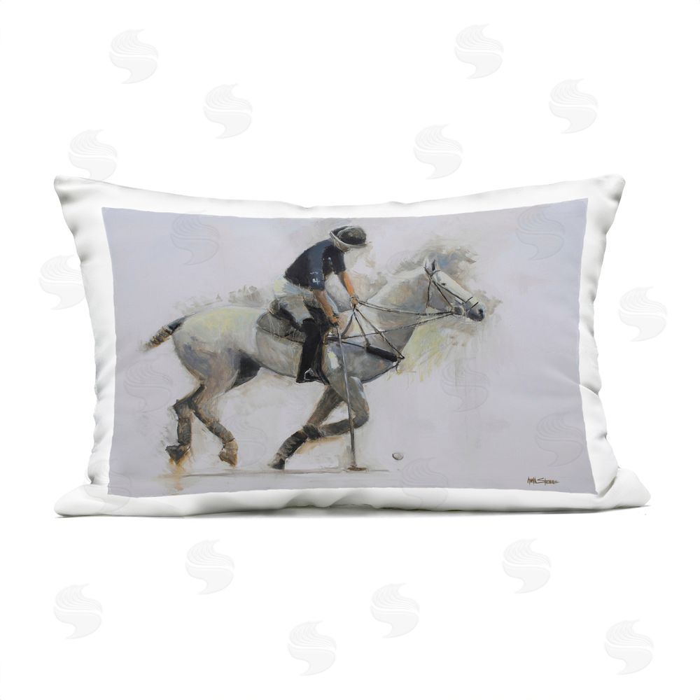 Jadei Graphics Polo Rider in Motion Outdoor Quick-Dry Polyester Lumbar Pillow