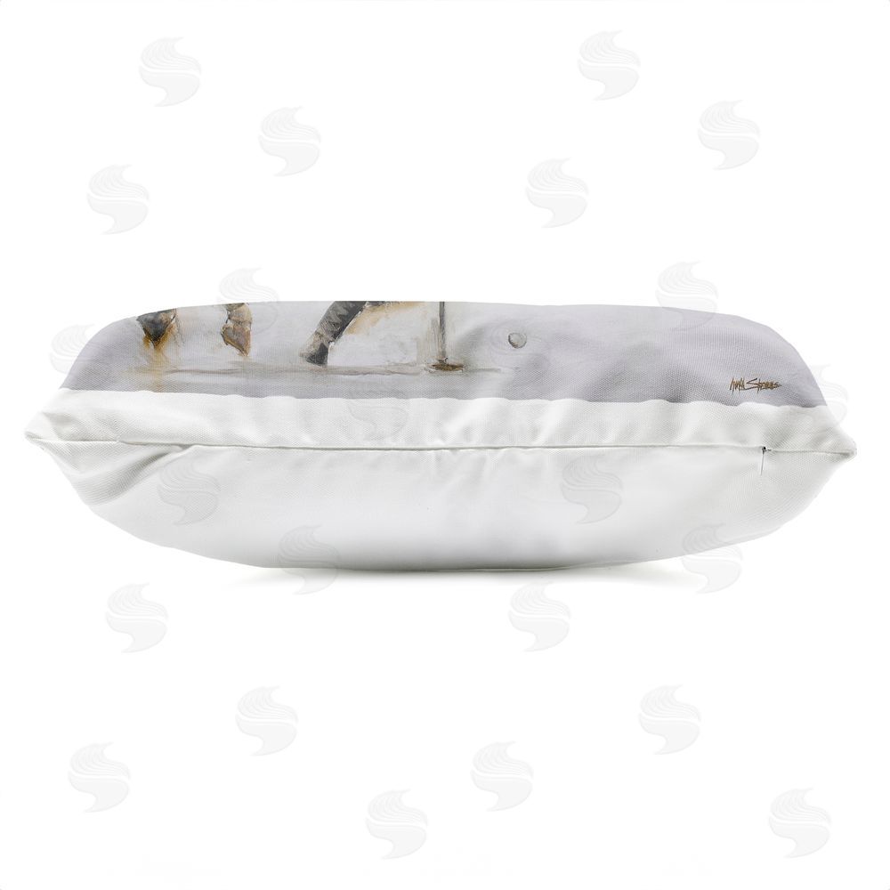Jadei Graphics Polo Rider in Motion Outdoor Quick-Dry Polyester Lumbar Pillow Zipper Detail
