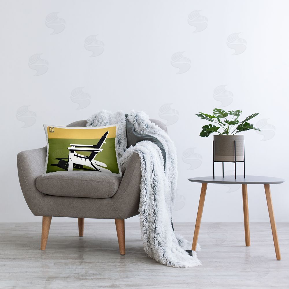 Jadei Graphics Minimal Sunlit Lounge Chair Plush Polyester Printed Lumbar Pillow on Chair