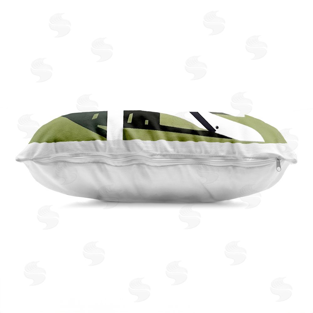 Jadei Graphics Minimal Sunlit Lounge Chair Indoor Plush Polyester Lumbar Pillow Zipper Detail