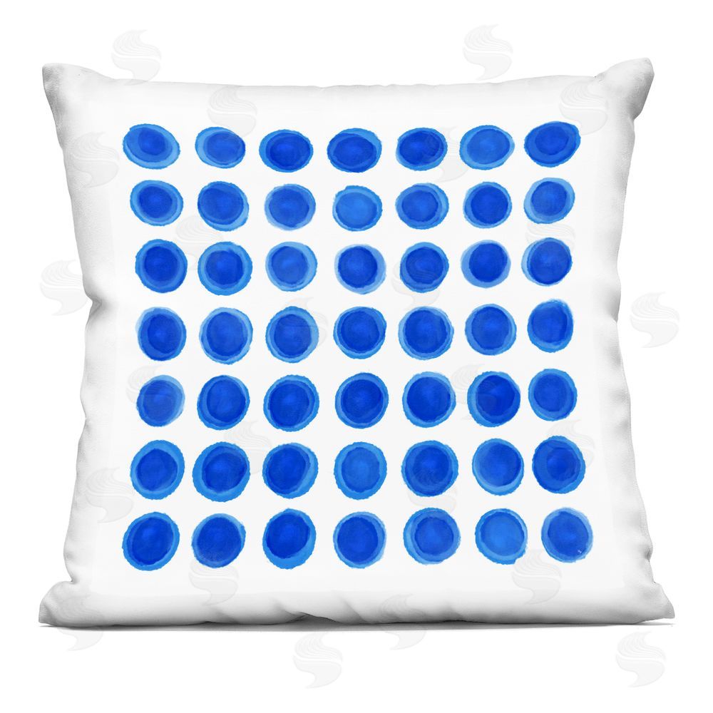 Martina Pavlova Blue Dots Uniform Pattern Indoor Plush Polyester Square Throw Pillow