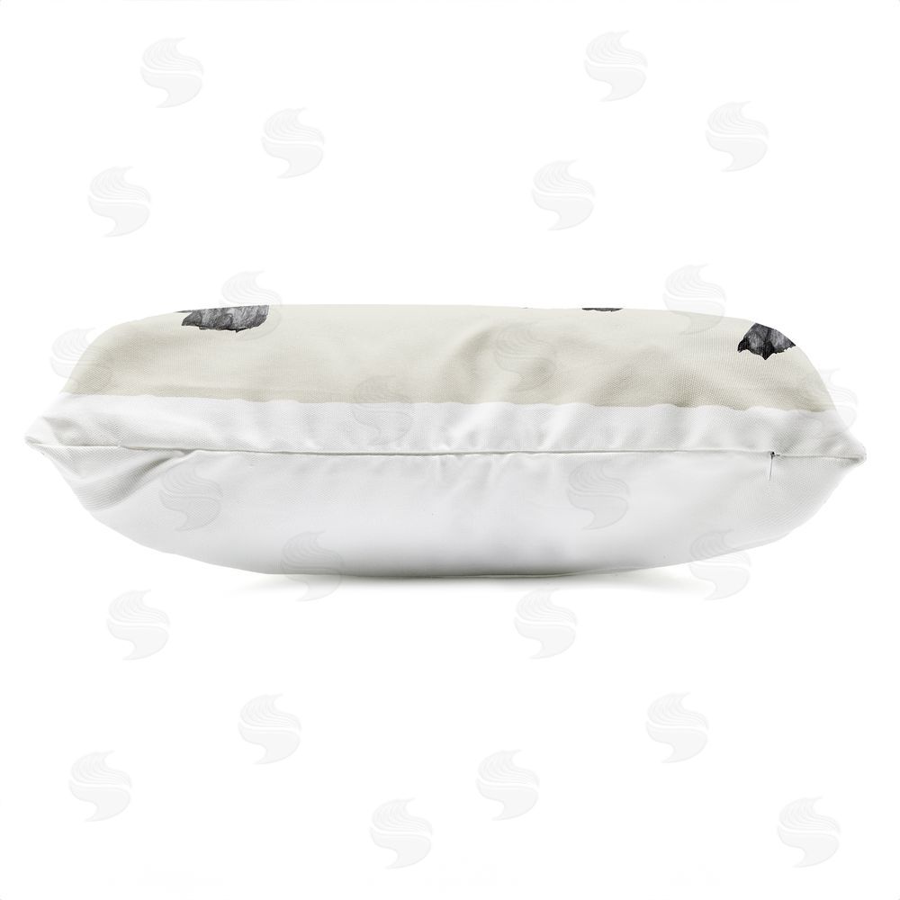 Violeta Vollmer Sketched Dachshund on Blue Outdoor Quick-Dry Polyester Lumbar Pillow Zipper Detail