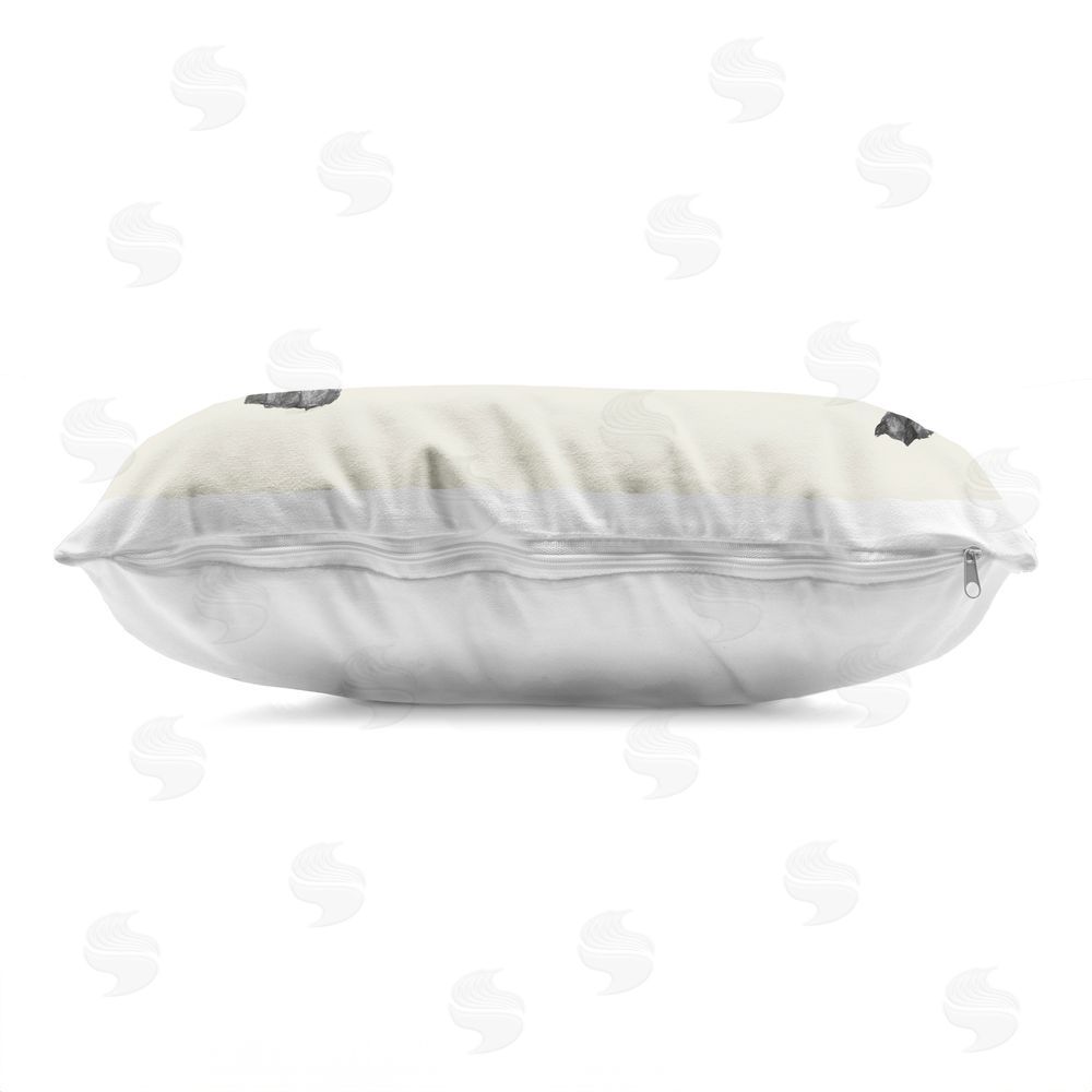 Violeta Vollmer Sketched Dachshund on Blue Indoor Plush Polyester Lumbar Pillow Zipper Detail