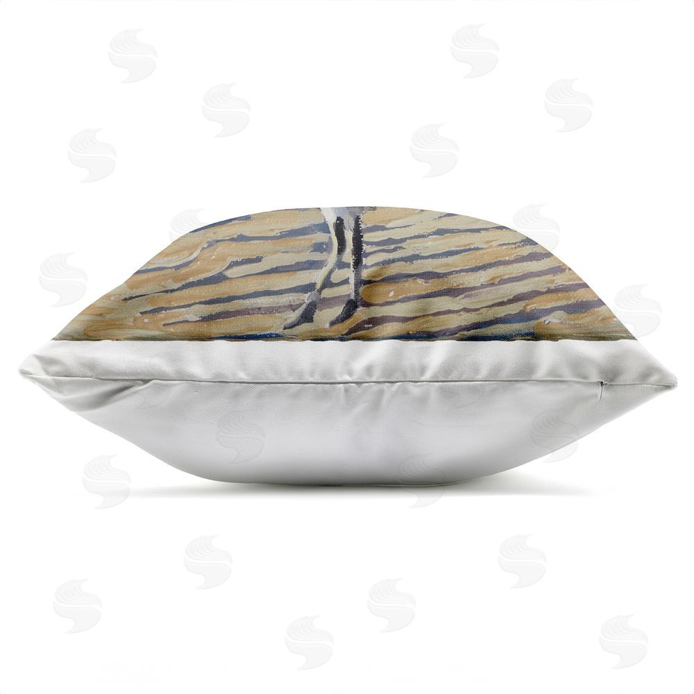 Violeta Vollmer Seagull Taking Flight Outdoor Quick-Dry Polyester Square Throw Pillow Zipper Detail