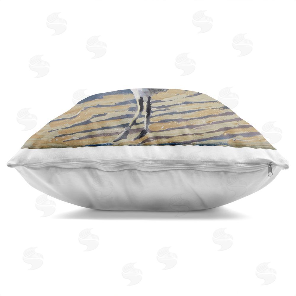 Violeta Vollmer Seagull Taking Flight Indoor Plush Polyester Square Throw Pillow Zipper Detail