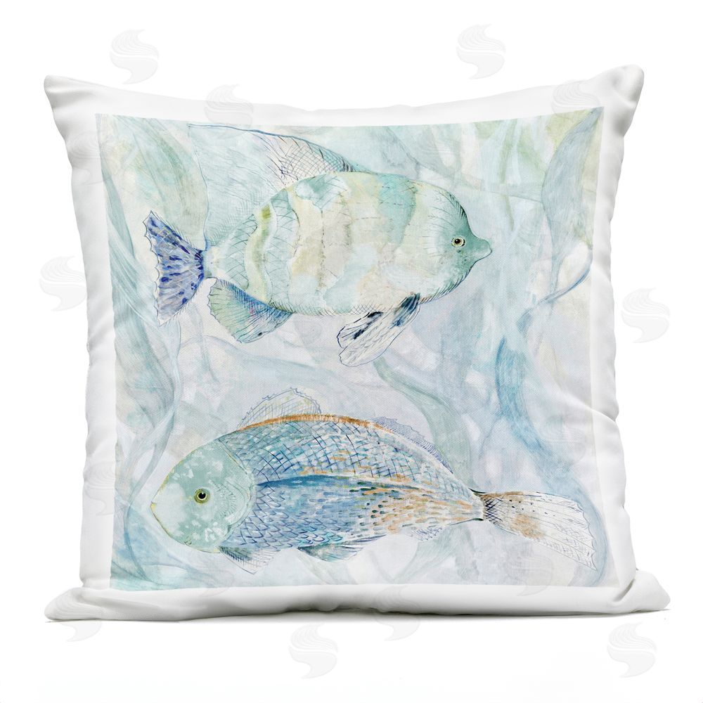 Lorenzo Collective Soft Sweet Fish Pair Outdoor Quick-Dry Polyester Square Throw Pillow