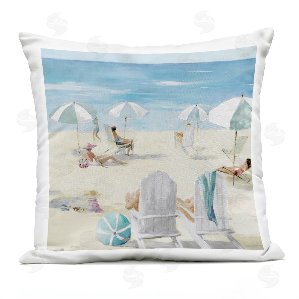Lorenzo Collective Sandy Day At The Beach Outdoor Quick-Dry Polyester Square Throw Pillow