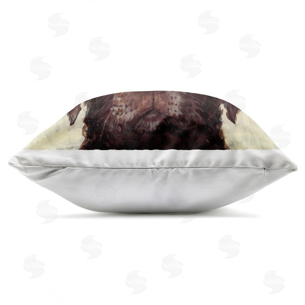 Studio Bautista Studious Abby Dog Outdoor Quick-Dry Polyester Square Throw Pillow Zipper Detail