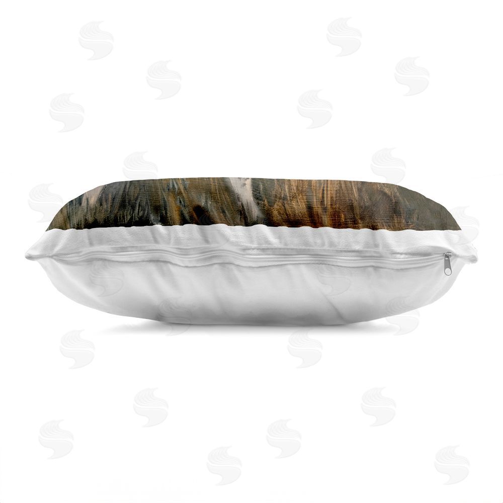 Marian Parsons Pointer Canine in Golden Field Indoor Plush Polyester Lumbar Pillow Zipper Detail