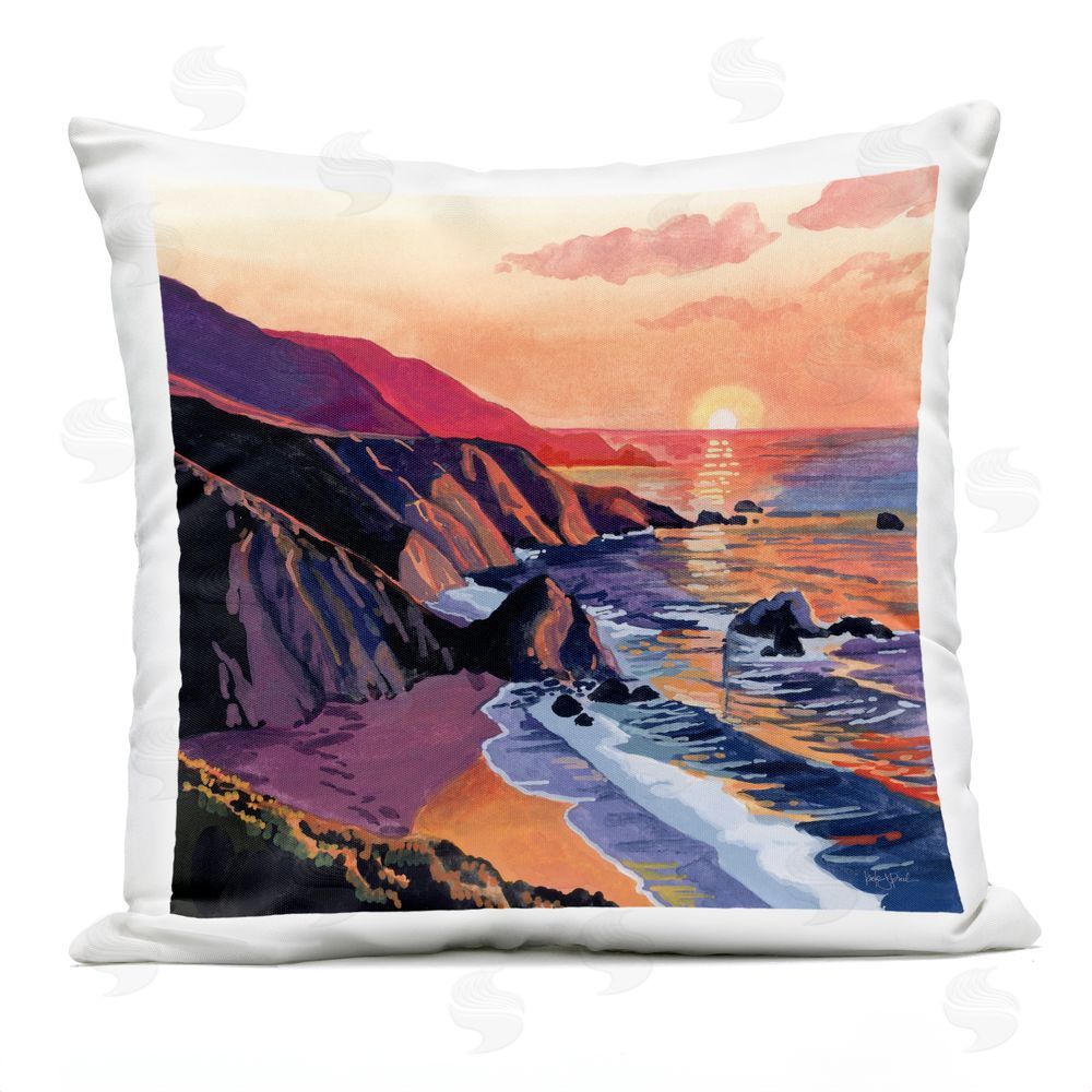Kate Jarvik Birch Sunset On The Sandy Dune Outdoor Quick-Dry Polyester Square Throw Pillow