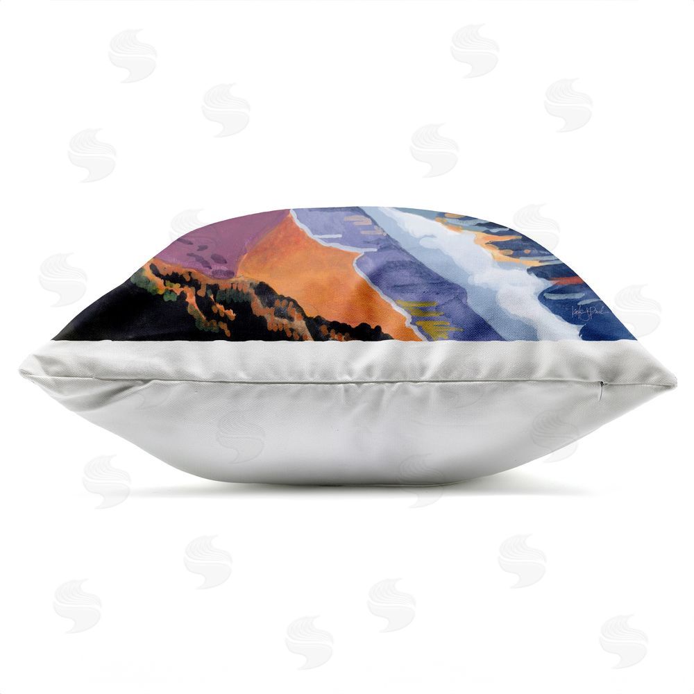 Kate Jarvik Birch Sunset On The Sandy Dune Outdoor Quick-Dry Polyester Square Throw Pillow Zipper Detail