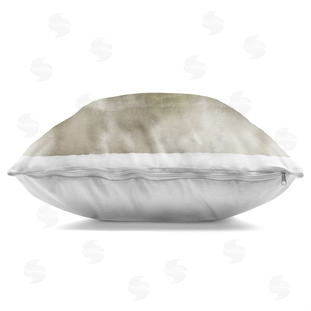 Danhui Nai Wave Tapestry in Teal Haze Indoor Plush Polyester Square Throw Pillow Zipper Detail