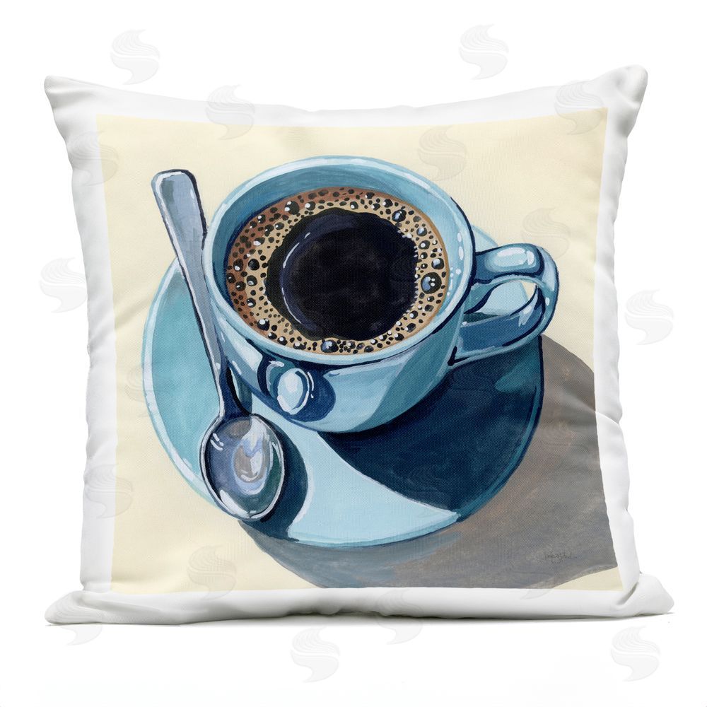Kate Jarvik Birch Black Coffee with Crema Outdoor Quick-Dry Polyester Square Throw Pillow