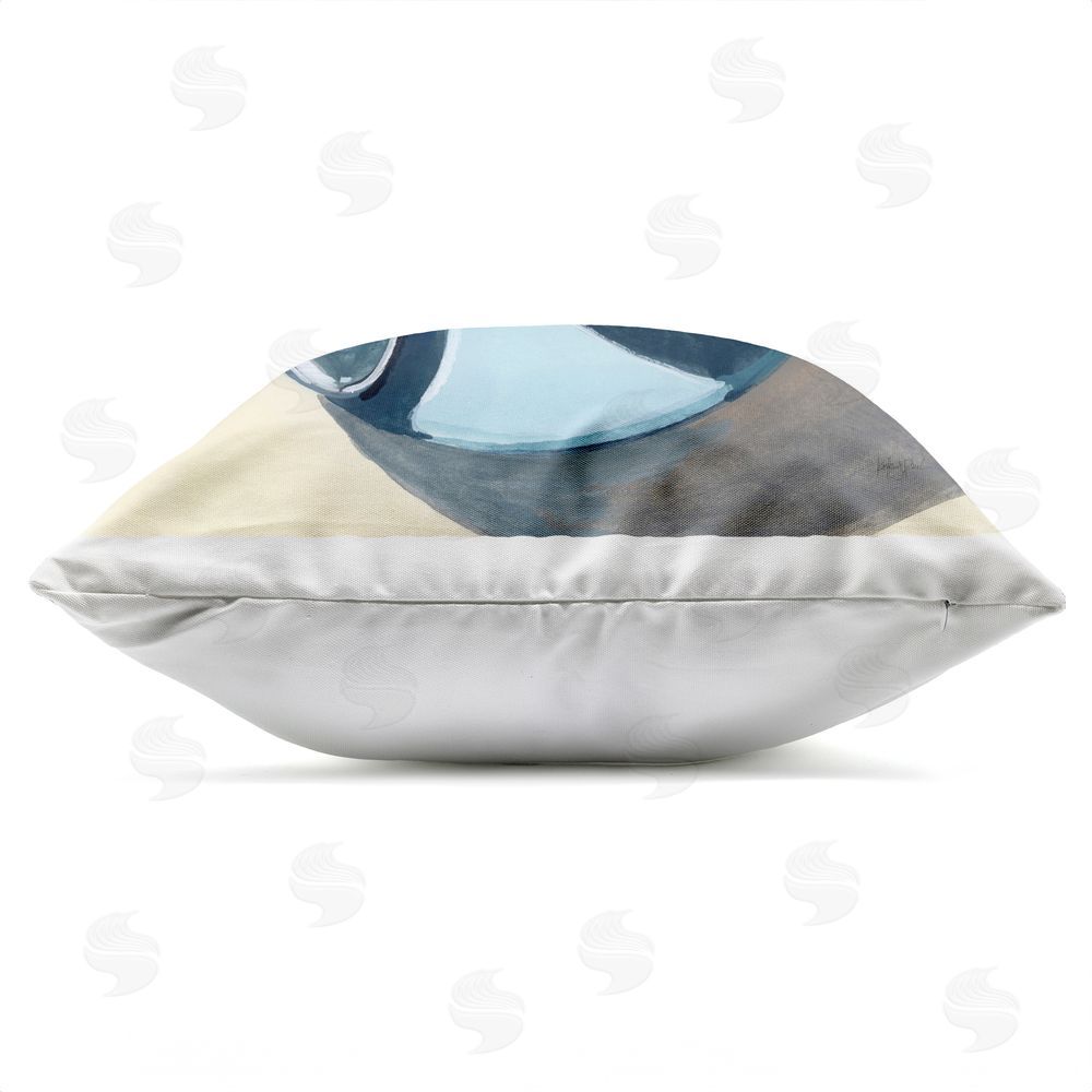 Kate Jarvik Birch Black Coffee with Crema Outdoor Quick-Dry Polyester Square Throw Pillow Zipper Detail