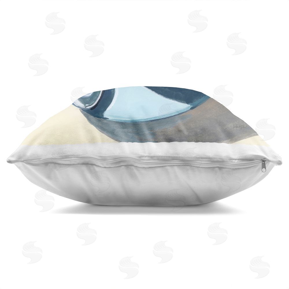 Kate Jarvik Birch Black Coffee with Crema Indoor Plush Polyester Square Throw Pillow Zipper Detail