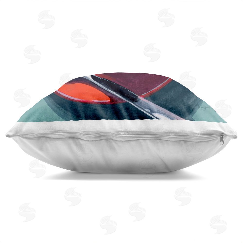 Kate Jarvik Birch Red Cup of Black Coffee Indoor Plush Polyester Square Throw Pillow Zipper Detail