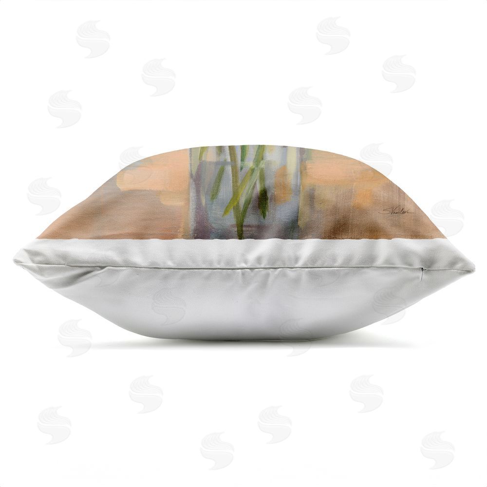 Silvia Vassileva Sunny Florals Impression Outdoor Quick-Dry Polyester Square Throw Pillow Zipper Detail