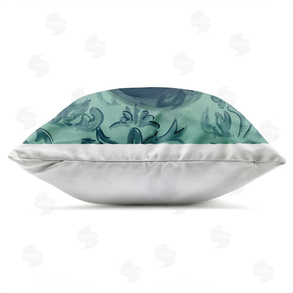 Kate Jarvik Birch Lady Bug In The Parlor Room Outdoor Quick-Dry Polyester Square Throw Pillow Zipper Detail